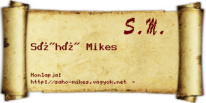 Sáhó Mikes névjegykártya